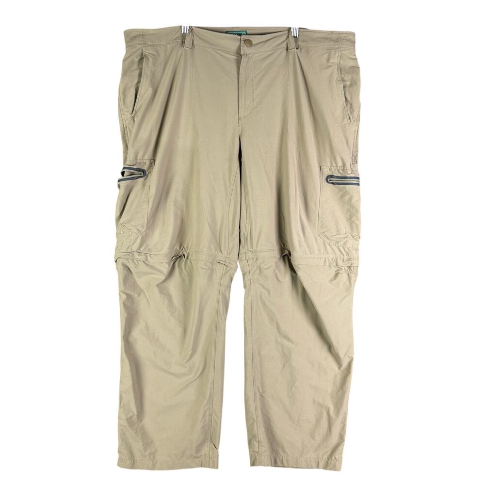 LL Bean Convertible Water Resistant Stretch Outdoor Pantsβ Tan Khaki Mens 42x30